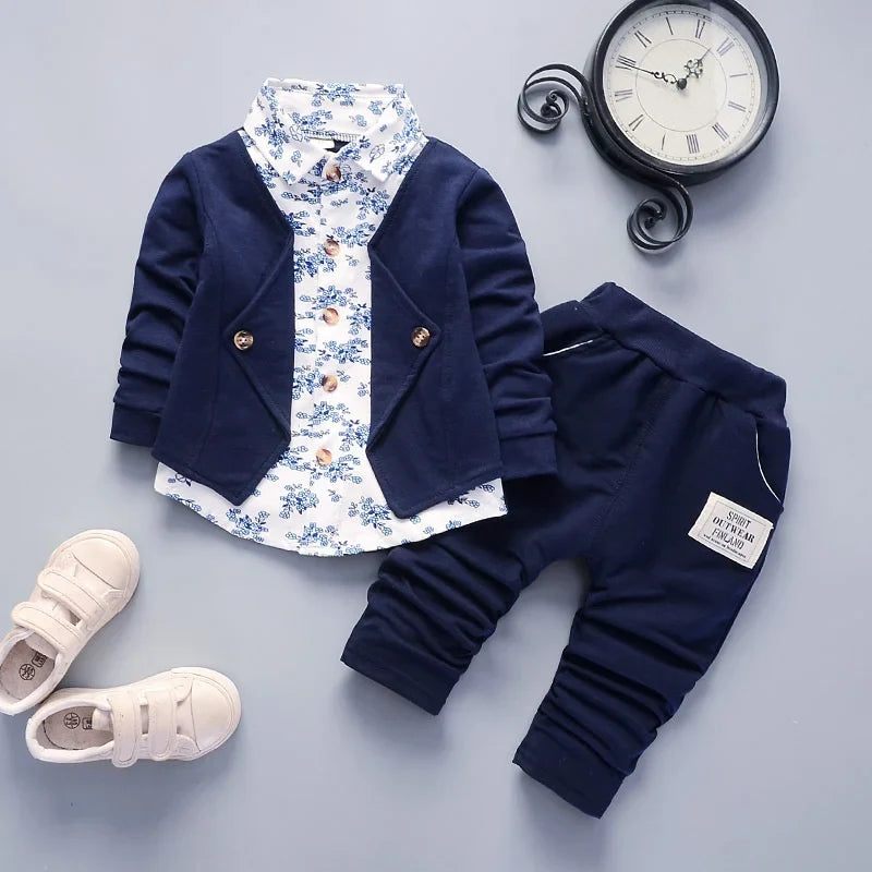 New Baby Clothes Boys Gentleman Suit Spring Autumn Children Fashion Jacket Pants 2Pcs/Set Toddler Casual Costume Kids Tracksuits