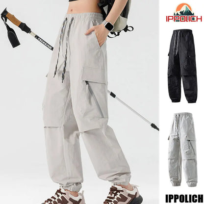 Hiking Men Pant Breathable Waterproof Trousers Elastic Waist Camping Pant Women Slant Pockets Travel Pant Outdoor Sports Pant
