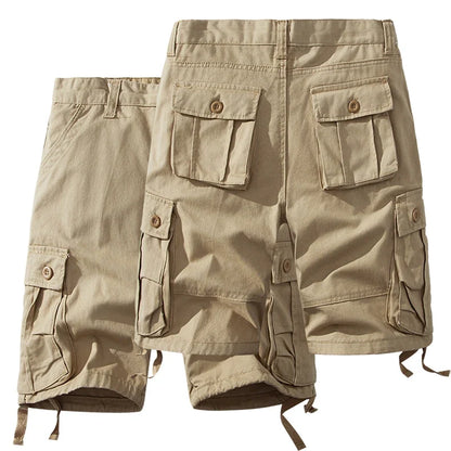 Men's Cotton Shorts Cargo Knee Pants Tactical Casual Sports Shorts Man Hiking Fishing Y2K Clothes