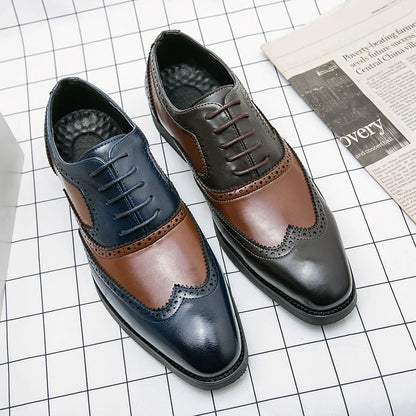 Italy High Quality Pointed Fashion Oxford Shoes Lace Up Men's Shoes Pointed Style Luxury Moccasin Casual Luxury Leather Shoes