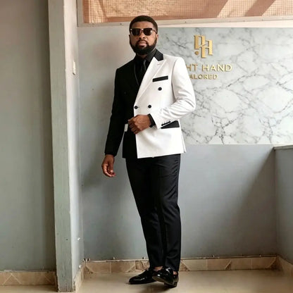 Double Breasted Wedding Suits for Man 2 Pieces Groom Tuxedo Slim Fit Formal Blazer Pants Set for Men Party Prom New Arrival 2026