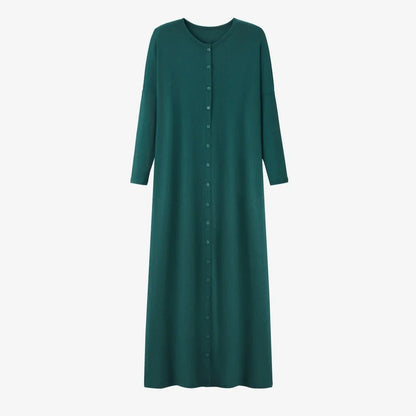 AS SS26 summer loose style button dress comfortable ribbing fabric dress o-neck lady clothes