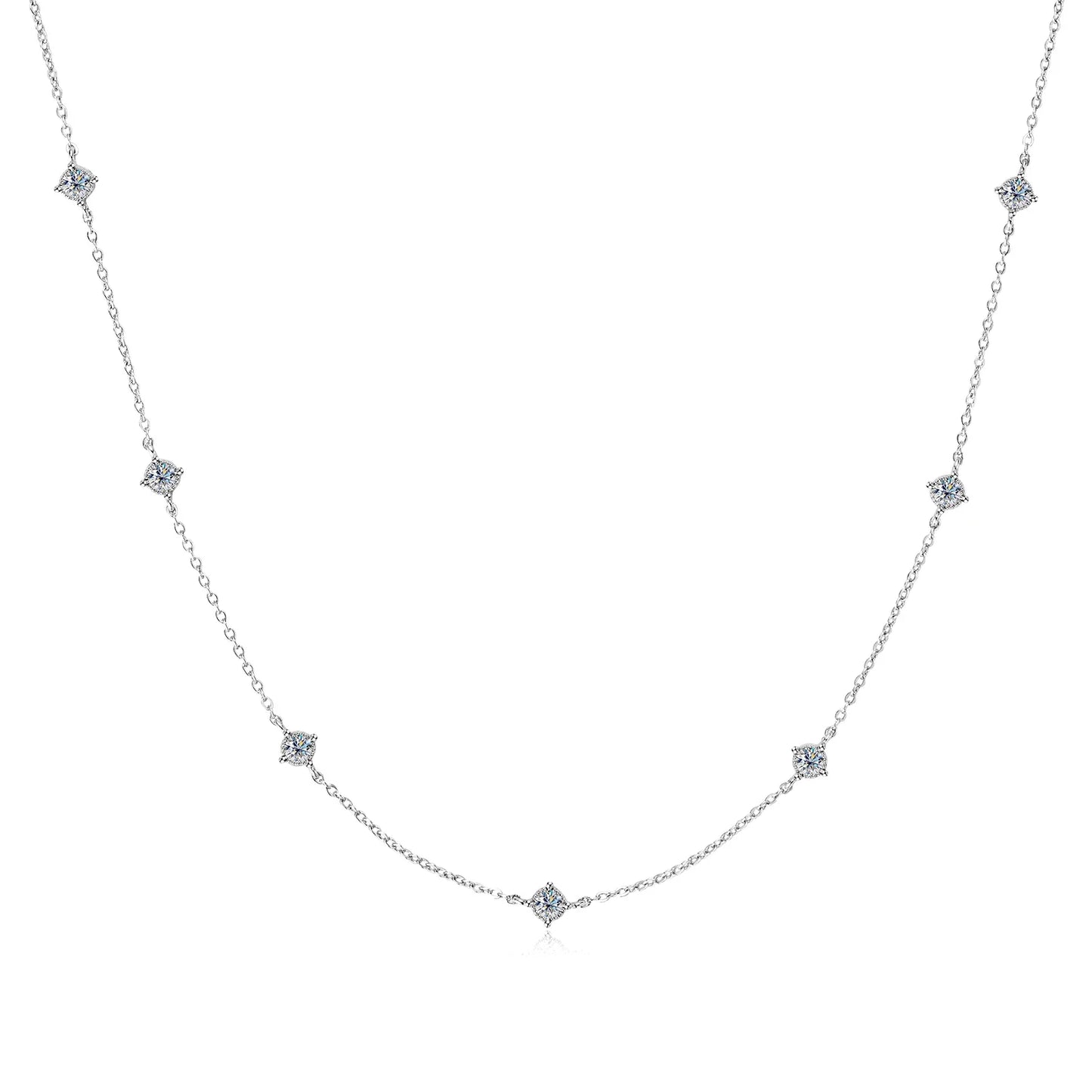 3mm Moissanite Diamond Necklaces for Women Dainty 18k Gold Plated/925 Sterling Silver Neck Chain Female Trendy Jewelry