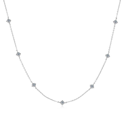 3mm Moissanite Diamond Necklaces for Women Dainty 18k Gold Plated/925 Sterling Silver Neck Chain Female Trendy Jewelry