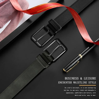 Men Belts High Quality Genuine Leather LONG Large Pin Buckle Metal Automatic Buckle Male Belts Strap Male