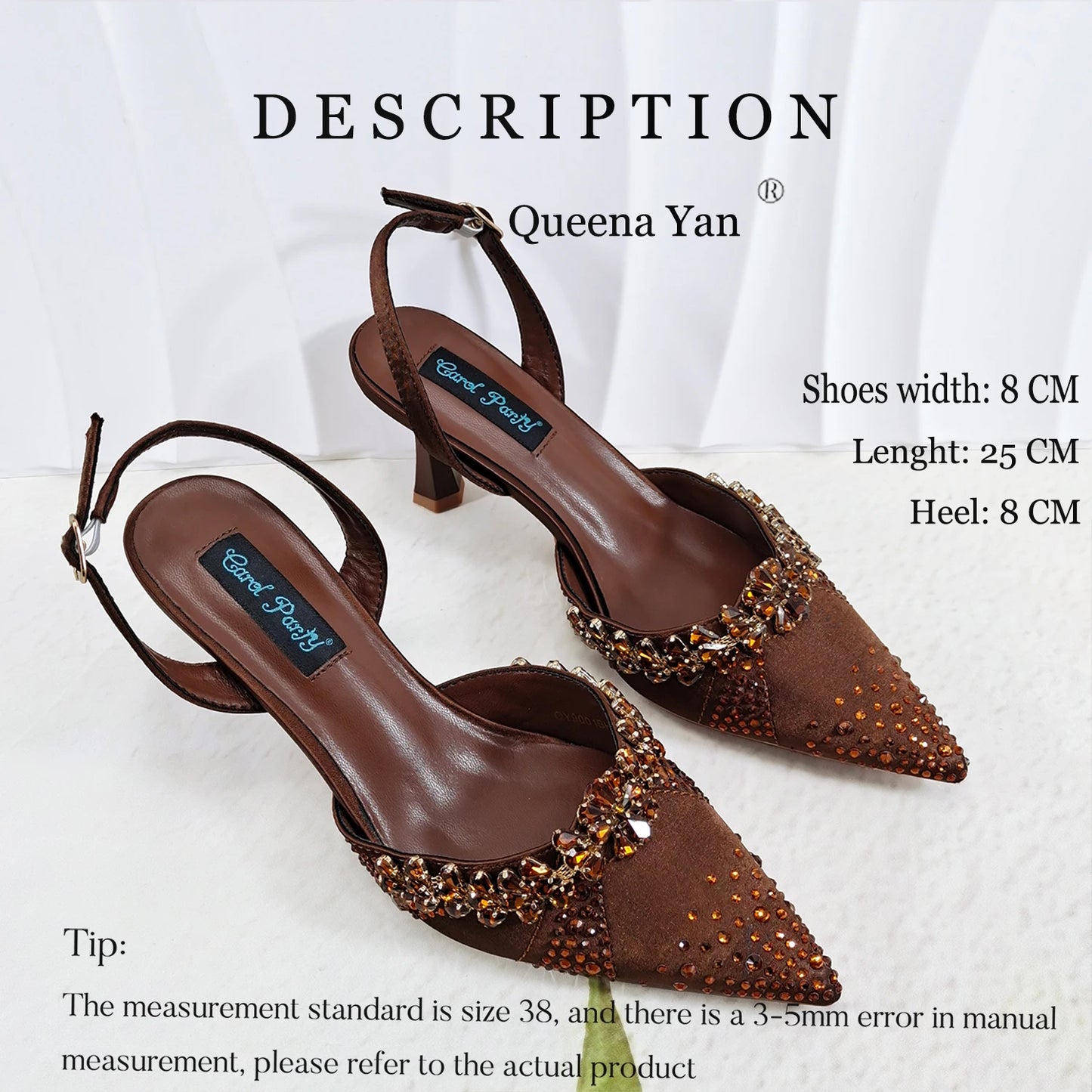 Slip-on High Heels and Matching Small Bag Nigeria Fashionable Party Pointed Shoes with Bag or A Pair of Work Shoes
