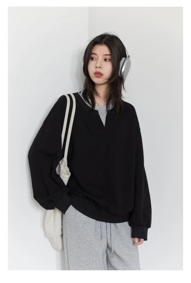 Korean Women Sweatshirts Loose Casual New Contrast Splicing Hoodie Female Top Woman T Shirt Pullover Spring Autumn 2025