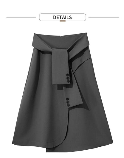 Minimalist New Skirt Women Summer 2025 Solid Loose Mid-length A-line Asymmetric Skirts Female Fashion Office Lady 12542045
