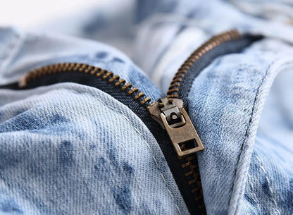 2026 New Men's Yellow Jeans, Blue Stretch Biker Trousers, Broken Hole Jeans, Fashion Popular Men Denim Pants Big Size 29-42