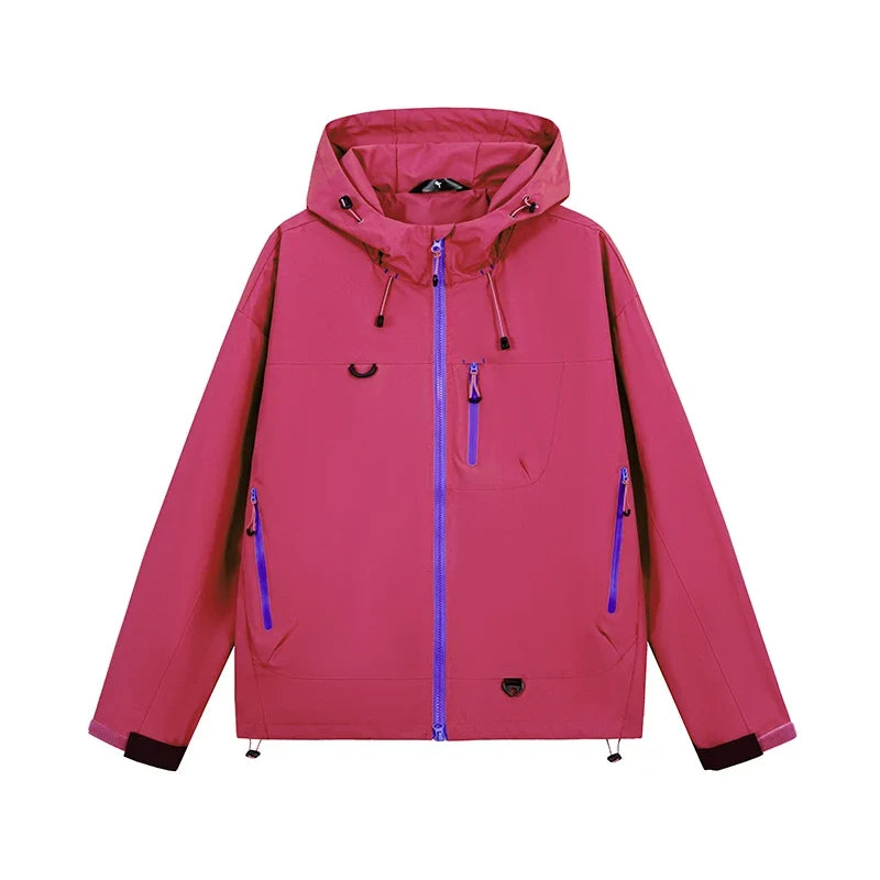 Men's Women's Waterproof Hiking Jacket Trekking Camping Mountaineering Windbreaker Unisex Outdoor Sport Windproof Rain Coat