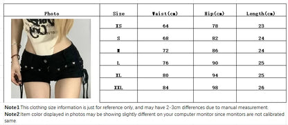 Y2K Denim Shorts Women Skinny Popular Streetwear Daily Personality Students Holiday Fashion Sexy Retro Leisure Gothic Rivet Jean