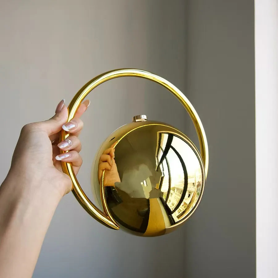 Gold Acrylic Round Ball Hand Bag For Women Handbags Silvery Evening Clutch Handbags Round Ball Purse 2025 Chic