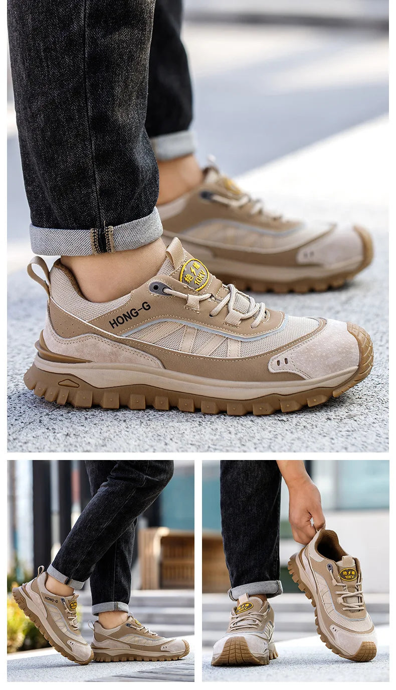 insulated safety shoes plastic toe cap work shoes men anti slip work sneakers protection labor shoes puncture proof work boots