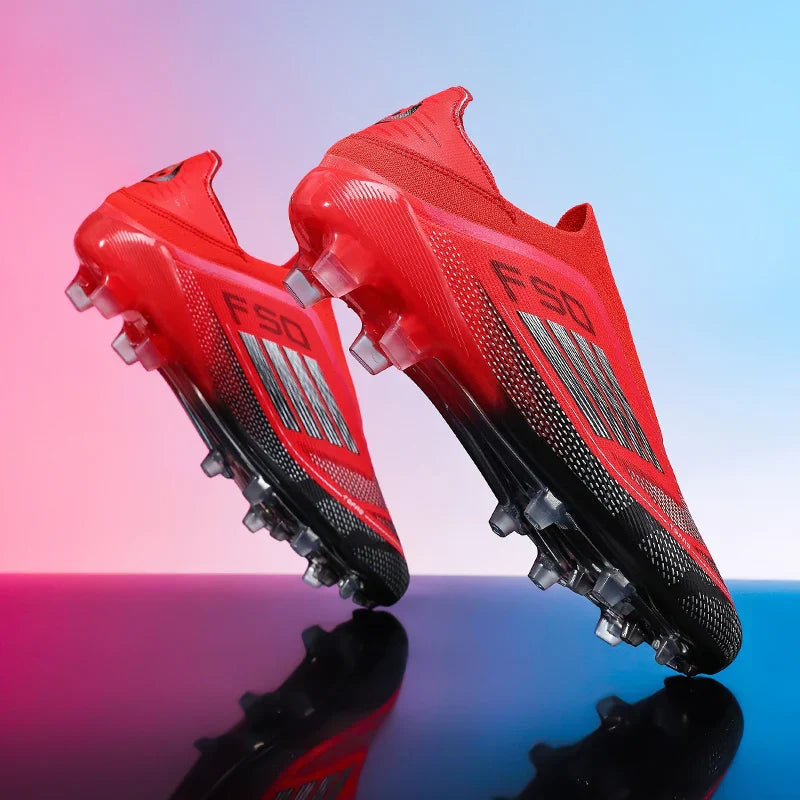 Men Training Soccer Shoes FG Breathable Drop Shipping Match Sport Cleats Football Boots Ultralight Long Spikes Indoor Sneakers