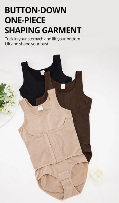 Woman Slim Bodysuit Shapewear with Zipper Belt Women Tummy Control Fajas Body Shaper Waist Trainer Slimming Cincher Corset Tops