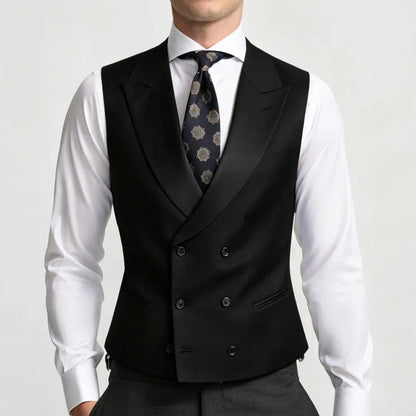 Men Vest Sky Blue Double Breasted Solid Waistcoat For Wedding Banquet Business Party Work Office Casual Daily Men Suit Vest
