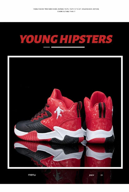 Children Basketball Shoes for Boys Girls Kids Teenagers Breathable Non-slip Lace Up Indoor Outdoor Training Sneakers Tennis Shoe