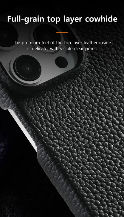 Natural Cowhide Leather for Magsafe Case for iPhone 16 15 Pro Max Promax 15Pro 16Pro Luxury Magnetic Phone Back Cover