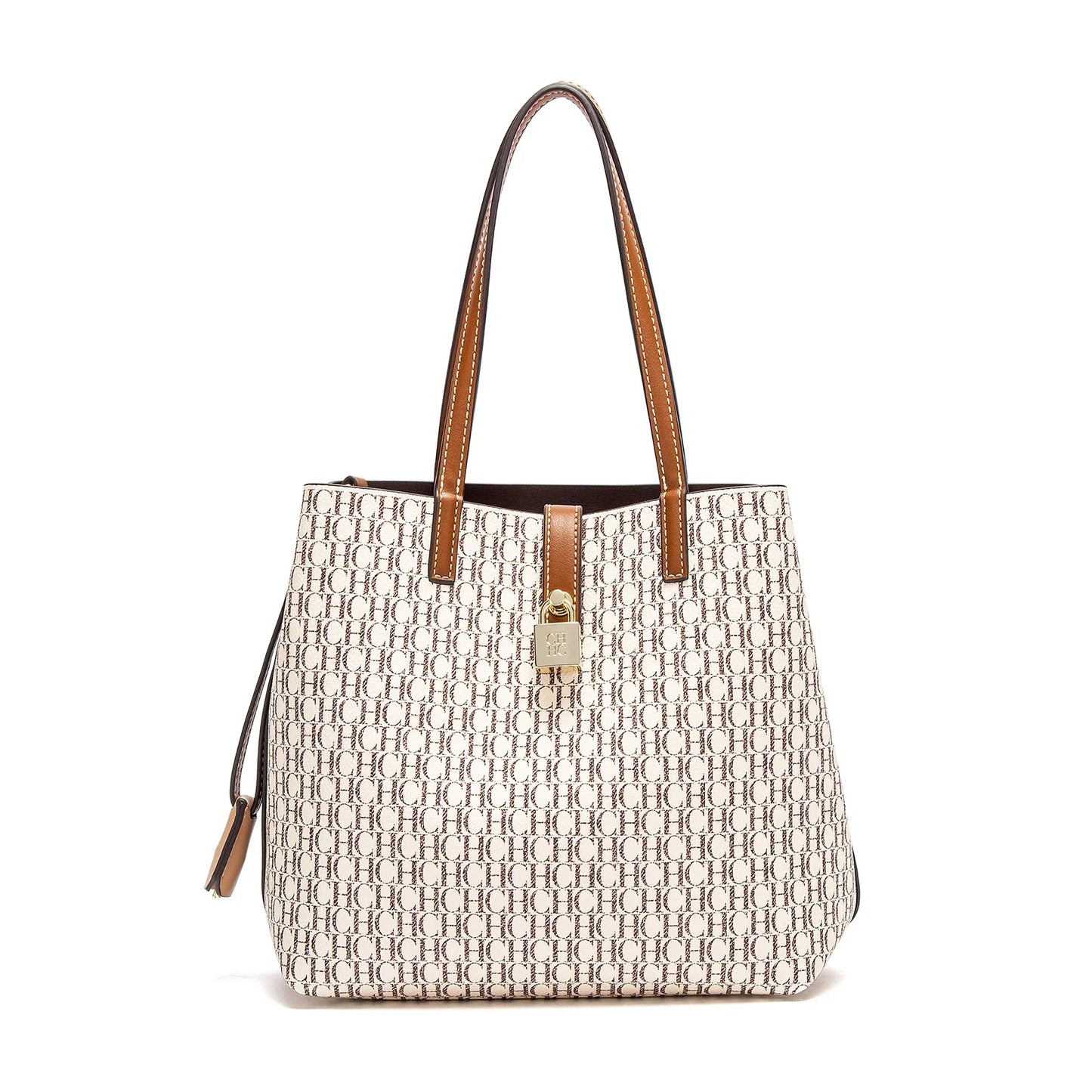 Tote Bag Spring Large Capacity Handbag Simple Beige 27x12x22cm