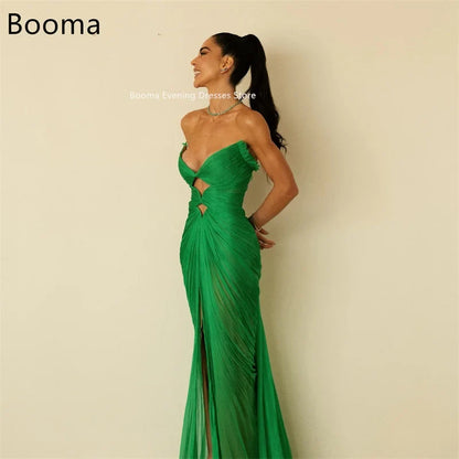 Booma Mermaid Sleeveless chiffon Strapless Evening Dresses Long Formal Dresses for Women Elegant Prom Gowns Custom Made 2025