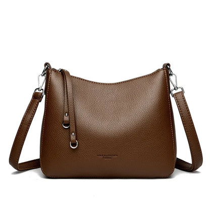 New Luxury Designer Handbag Solid Color PU leather Women Shoulder Bag Casual Crossbody Bags for Women New Zipper Messenger Bag
