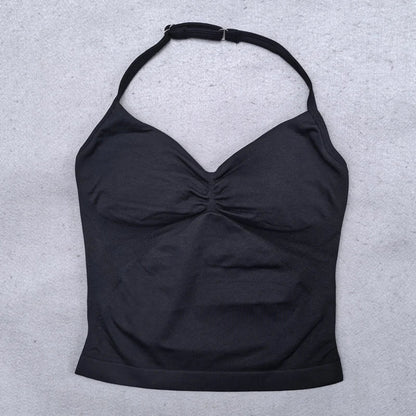 2 Pieces Yoga Set Women Backless Halter Tops High Waist Seamless Shorts Gym Suit Fitness Clothes Sportswear Workout Sets