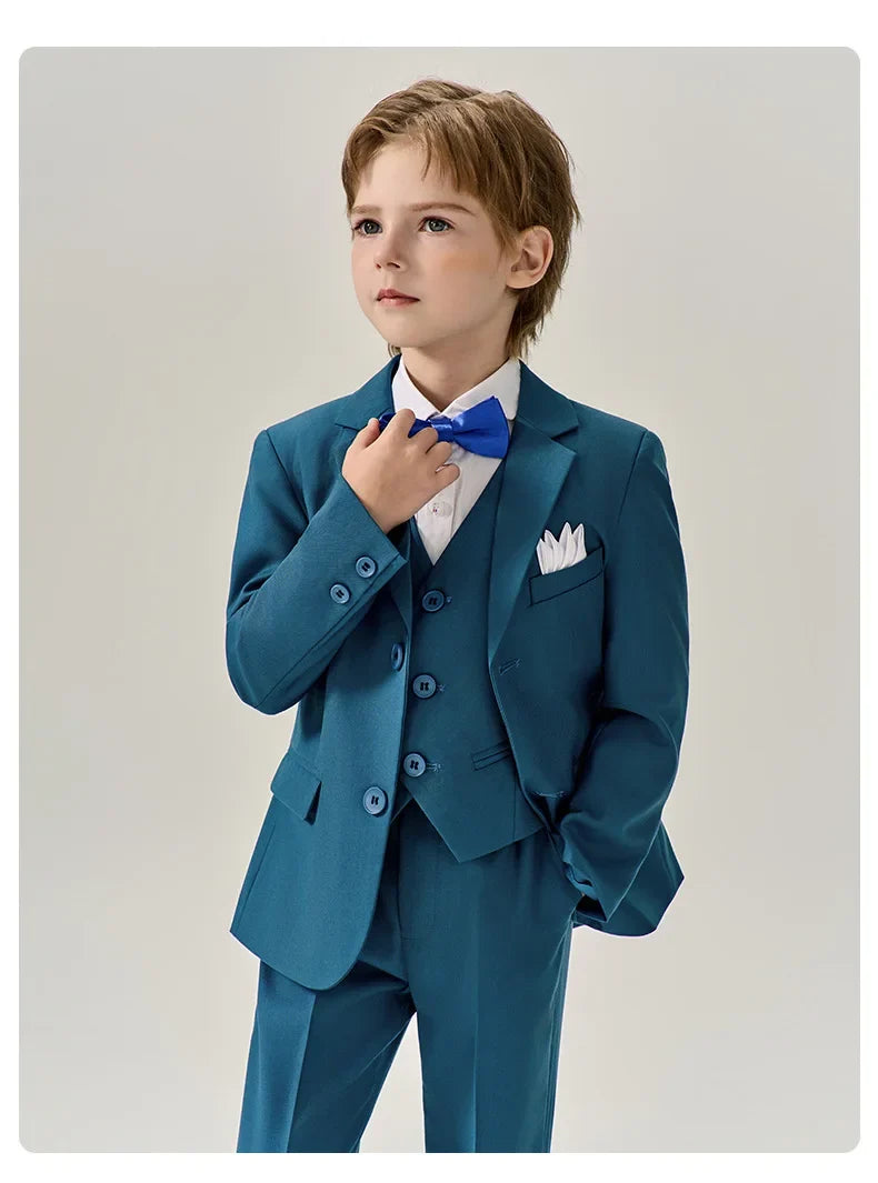 Prince Kids Purple Jakcet Vest Pants Bowtie Piano Party Dress Boys Wedding Ceremony Photograph Suit Children Performance Costume