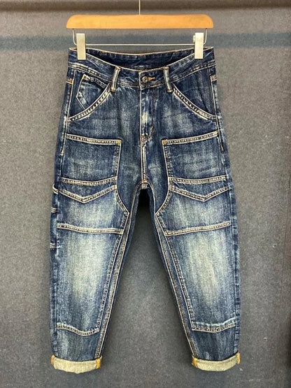 Autumn and Spring Fashion Trend American Vintage Straight Leg Denim Pants for Men Casual Loose Comfortable High Quality Pants