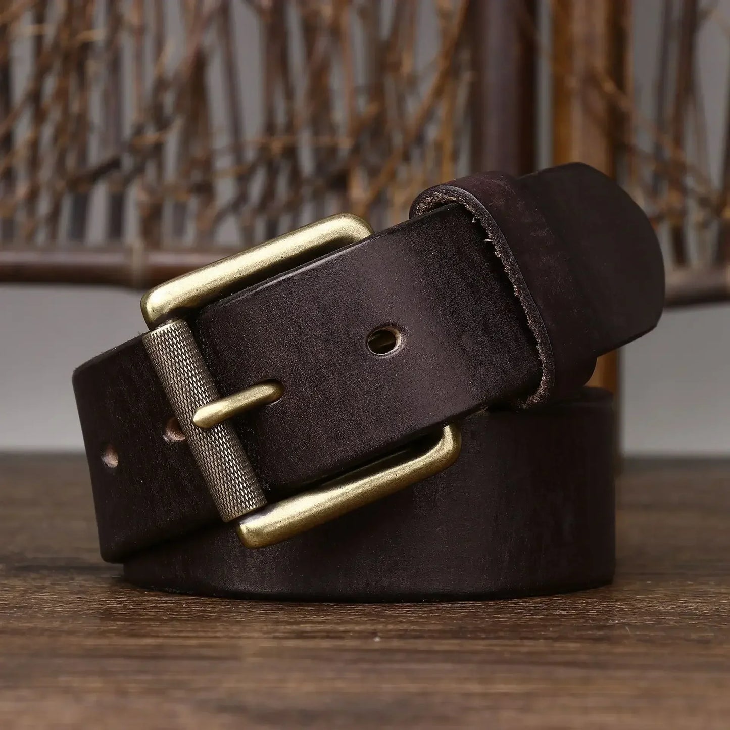 4.0CM Thick Cowhide Copper Buckle Genuine Leather Casual Jeans Thickened Belt Men High Quality Retro Luxury Male Strap Cintos
