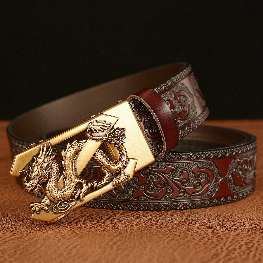 New Retro Fashion Business Men's Belt Western Automatic Buckle Cowboy Casual Style Luxury Brand Punk Belt Men