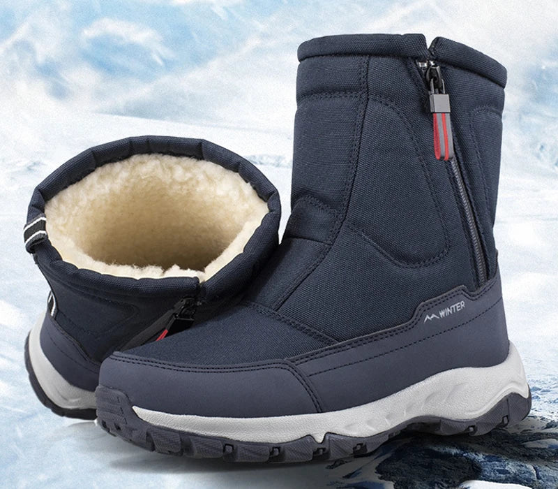 Men Boots 2026 Winter Shoes For Men Warm Snow Boots Mid-calf Men Warm Shoes Thick Plush Winter Boots For Men Women Cotton Shoes