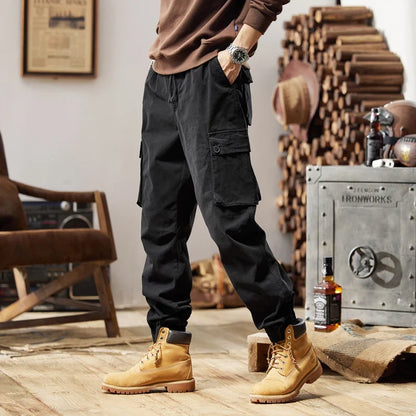 Joggers Cargo Pants Mens Casual Hip Hop Multi-Pocket Male Trousers Sweatpants Streetwear Techwear Tactical Khaki Pants BLW9106