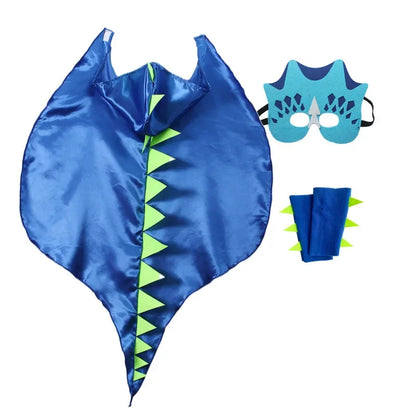 Boys Girls Dinosaur Cape Dragon Hooded Cloak for Kids Halloween Costume Christmas Fancy Cape Mask Cosplay Costumes