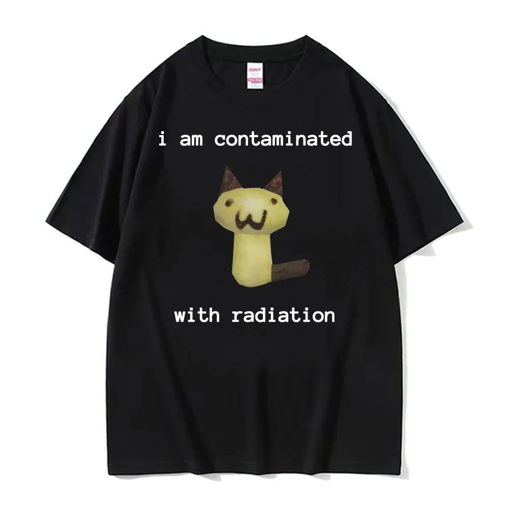 I Eat Solder Cursed Funny Cat Meme T Shirt Men Women's Clothing Fashion Casual T Shirts Summer High Quality Cotton T-shirts Tops