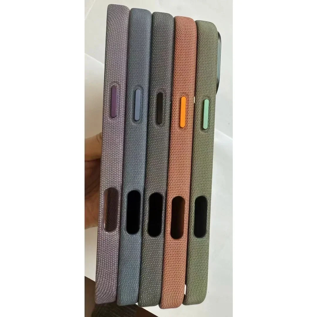 جراب For Official Original For MagSafe Techwoven مع حزام مغناطيسي منسوج لهاتف IPhone 17 Pro Max غطاء شحن لاسلكي
