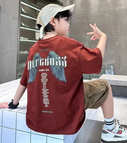 Letter Print Children Clothing Top and Bottom Clothing Set Boys Sets Korean Children's Boy Rash Guard Kids Designer Clothes Tops