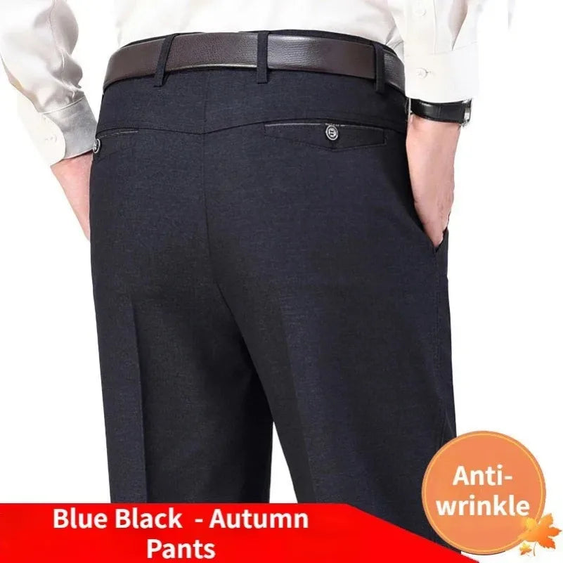 New Men's Autumn Thick Casual Suit Pants Classic Business Fashion Stretch Summer Thin Trousers Male Brand Clothes KOACUS
