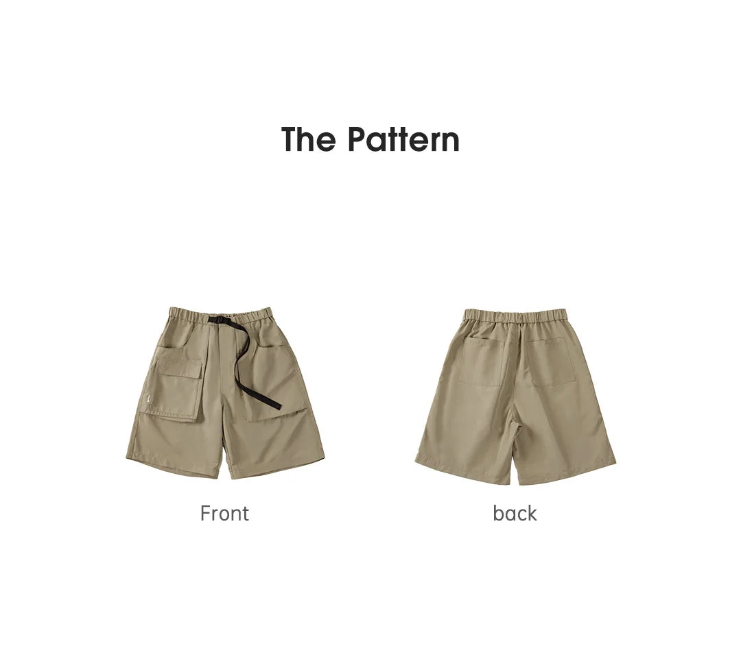Outdoor Lightweight Functional Solid Shorts Quick Drying Pants Anti Wrinkle Large Pockets Casual Pants for Men's Summer