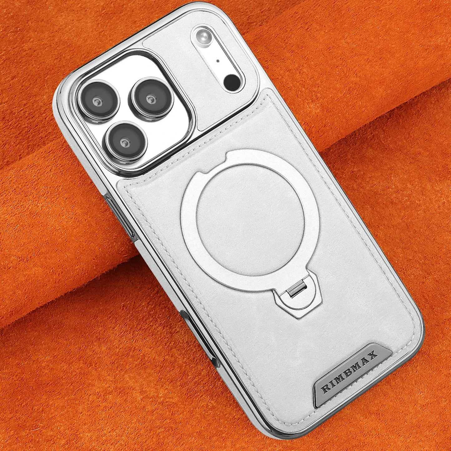 Magnetic Rotat Bracket Luxury Leather Phone Case,For iPhone 11 12 13 14 15 16 17 Pro Max Plus Wireless Charging Shockproof Cover