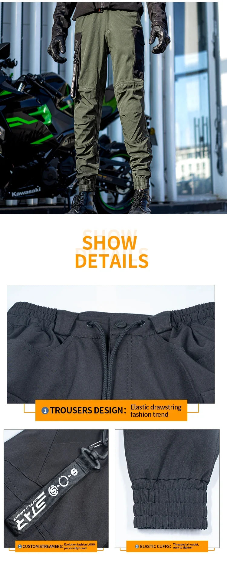 New Black Motorcycle Pants Riding Men Equipemt Summer Breathable Trousers With CE Protection Armor Wearing Gears Accessories