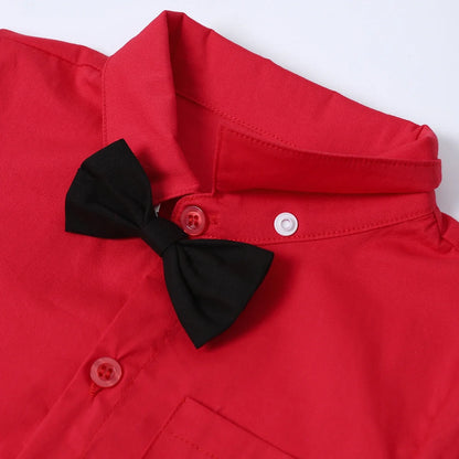 Baby Boys Dress Shirt Newborn Baptism Bodysuit Infant Wedding Christening Chritmas Formal One Piece Gentlemen Party Rompers