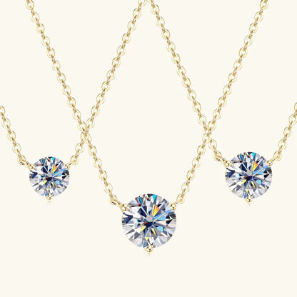 1CT 1.5CT 2CT Moissanite Pendant Necklace s925 Sterling Silver Certified Solitaire Drop Necklaces For Women Jewelry Gift