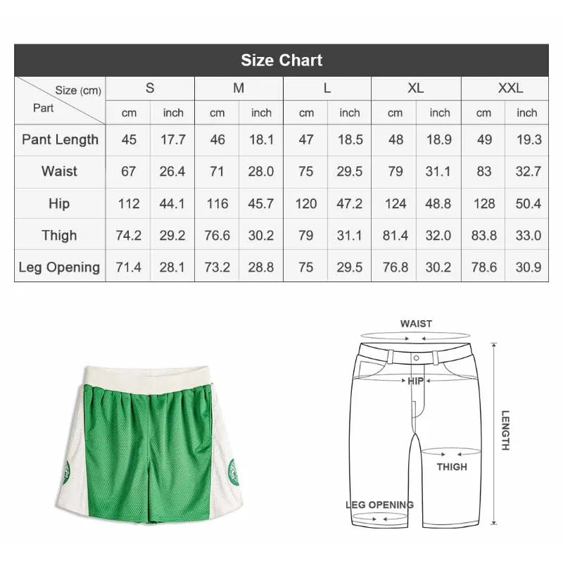 Men's Vintage Mesh Breathable Shorts Loose Basketball Fitness Training Five Inch Pants Casual Outdoor Summer Streetwear