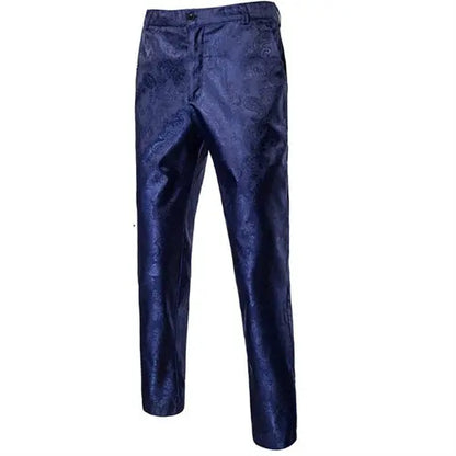 Spring Thin Men's Purple Floral Suit Pants, Wedding Party Dresses Pant, Fashion Casual Trousers, Red Black Pantalones Hombre