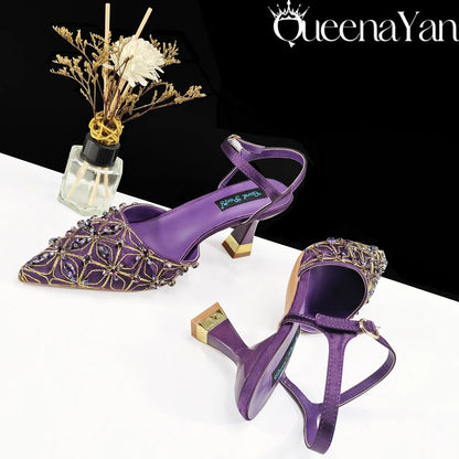 Festive Elegance:Spot Goods High Quality Women's Pumps Fashion Design For Nigeria Wedding Party Ladies Shoes
