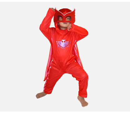 Blue Red Green Jumpsuits Cartoon Pj Cosplay Costume with Mask Night Hero Halloween Birthday Party Dress Sets Christmas Costumes