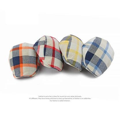Colorful Plaid Forward-Caps for Men and Women Fashionable Baseball Caps Berets British Newsboy Hats Artist Hats