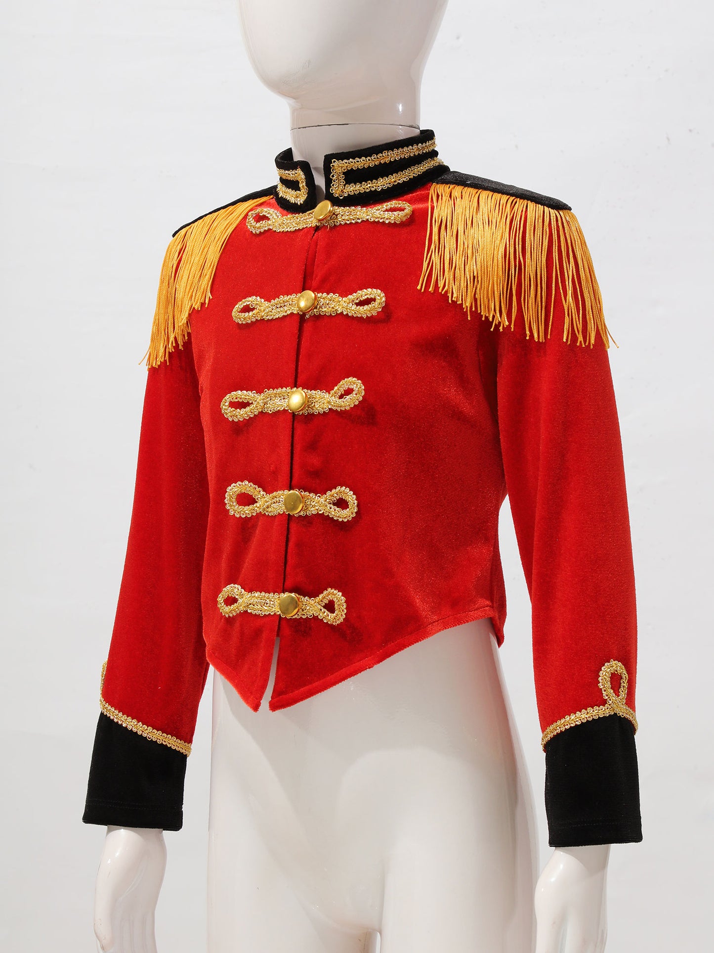 Kids Girls Boys Drum Major Costume Marching Band Uniform Ringleader Drummer Halloween Cosplay Performance Prince Costume