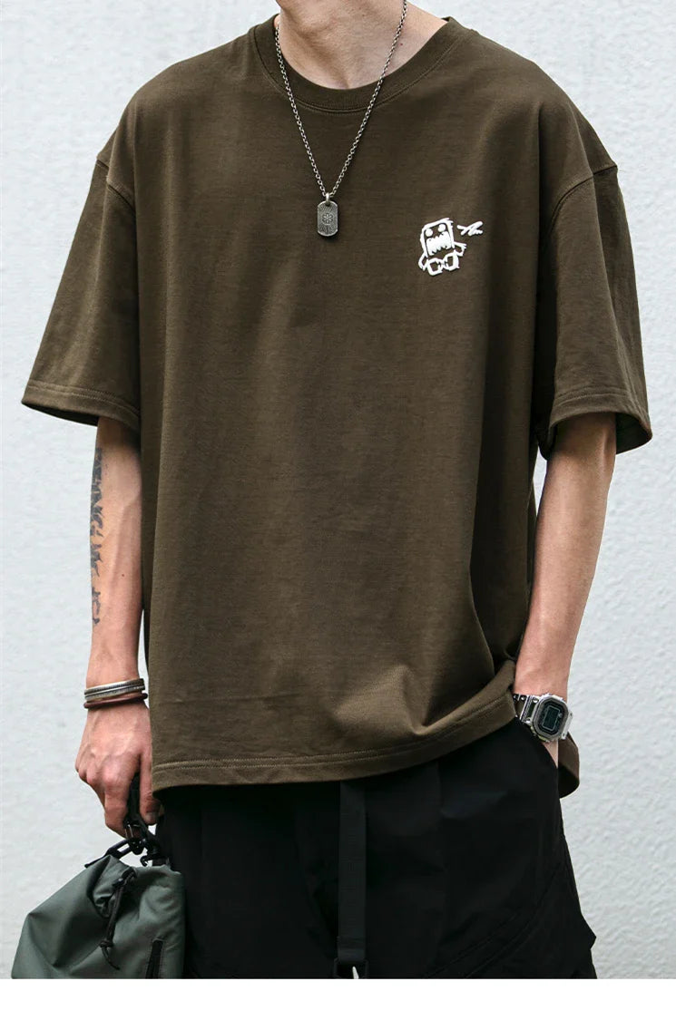 Summer Korean Oversize T-Shirt For Men Streetwear Harajuku High Quality Short Sleeve Loose Casual Tops Hip Hop Trendy Tee Male