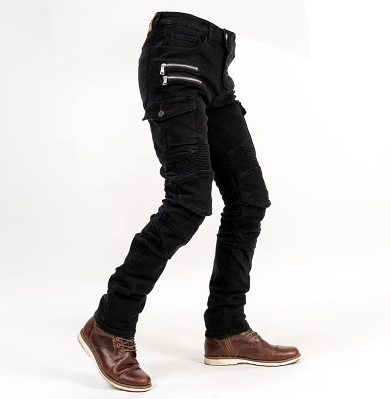New Autumn Men Pants Casual Tactical Jeans Male Multiple Pockets Cargo Pant Casual Straight Dimem Jeans Trousers Plus Size S-4Xl